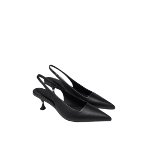 Giày slingback mũi nhọn nhấn gót hiệu ứng aluminium