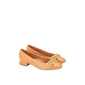 Giày bít mũi vuông nhấn khóa trang trí