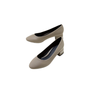 Giày bít mũi tròn gót trụ vân da kỳ đà